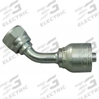 AEROQUIP Hydraulic Crimp Fitting: Steel x Steel, 45° Elbow, -20 For Hose Dash Size, BSPP x Crimp (MPN 4S20BFA20). Key specifications — attr296014: Female x Genderless; attr303771: AEROQUIP; attr296012: -20; attr296015: BSPP x Crimp; attr296017: 1-1/4"-11.