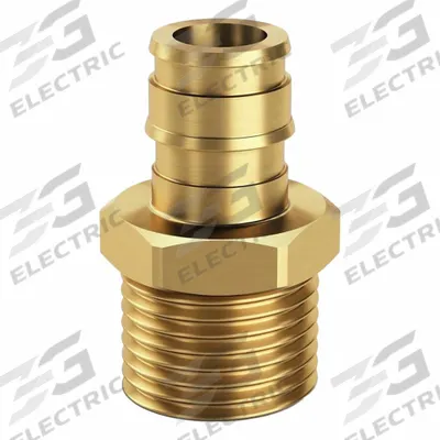 ZURN Barbed Fitting Adapter: 1 5/64 in ID x 1 1/2 in Pipe Size, Barbed x MNPT - Expansion Brass Barbed Tube Fittings