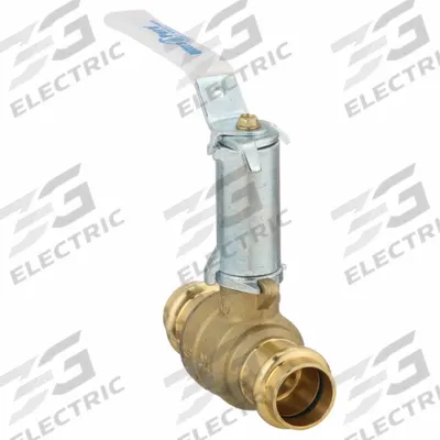 MILWAUKEE VALVE Manual Two-Way Ball Valve: 3/4 in, Brass, Straight, Press x Press - Brass Ball Valves with Extended Height Handle