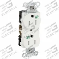 HUBBELL Receptacle: Duplex, 5-15, White, 125V AC, 15 A, 2 Pole / 3 Wire (MPN BR15WHIWRTR)