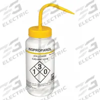 APPROVED VENDOR Wash Bottle: 500 mL, Isopropanol, Yellow, Narrow, Std Spout Spout, White (MPN 24J889). Key specifications — Closure Color: Yellow; Vented/Nonvented: Vented; Body Color: White; Brand: APPROVED VENDOR; Imprinting Group: Specific Chemicals.