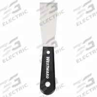 WESTWARD Putty Knife: Bld. Mat. Stainless Steel, Hdl. Mat. Polypropylene, Stiff, Tapered Bld. Shape (MPN 46A912). Key specifications — attr1004902: WESTWARD; attr1012057: Full; attr1014703: Plastic; attr1017570: Standard End; attr1029655: Straight; attr1034073: Bevel/ Offset.