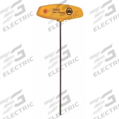 WIHA Hex Key: 0 Ball Ends, 3/32 in Tip Size, SAE, Long, Alloy Steel, Chrome - T-Shaped Hex Keys