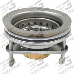 PERFECT PUTTY Strainer: Stainless Steel, Chrome, 2 1/2 in Overall Ht, 4 1/2 in Overall Dia, Threaded (MPN 59-3140). Key specifications — Product Type: Sink Drain; Brand: PERFECT PUTTY; Finish: Chrome; Material: Stainless Steel; Includes: Basket with Spring Lock Post.