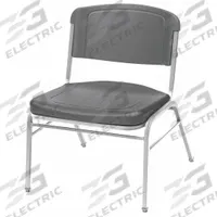 ICEBERG Stacking Chair: Plastic Seat, Steel Frame, Seat Color Charcoal, Frame Color Silver, Armless (MPN 64127). Key specifications — attr1082277: Charcoal.
