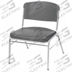 ICEBERG Stacking Chair: Plastic Seat, Steel Frame, Seat Color Charcoal, Frame Color Silver, Armless (MPN 64127). Key specifications — attr1082277: Charcoal.