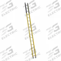 WERNER Straight Ladder: 16 ft Ladder Size, Fiberglass, 375 lb Load Capacity, 40 lb Wt, 16 Rungs (MPN M7116-1). Key specifications — Color: Yellow; Brand: WERNER; Included Features: Side Rail Bumpers; Shoe Type: Slip-Resistant.
