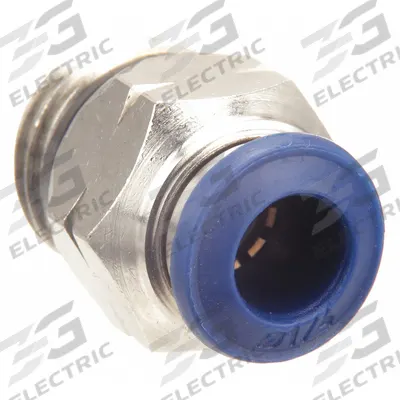 AIGNEP USA Push-Fit Adapter Fitting: 1/8 in OD x 5/32 in Pipe Size, Push-to-Connect x MUNF - Nickel-Plated Brass Tube Fittings
