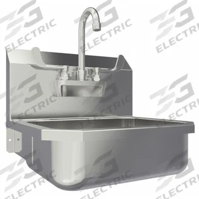 SANI-LAV Hand Sink: 1 Stations, 5 in Bowl Dp, 14 in Bowl Lg, 11 in Bowl Wd, Faucet Included - One-Station Wall-Mounted Hand Sinks with Faucets