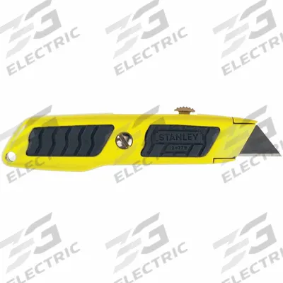 STANLEY Utility Knife: 6 in Overall Lg, Steel Std Tip, Rubberized, Metal/Rubber - Retracting Utility Knives