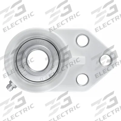 NTN 3 Bolt Flange Bearing: Radial Ball, 20 mm Bore, SS, Set Screws, 63.5 mm Lg - Food-Grade Flange-Mount Ball Bearings