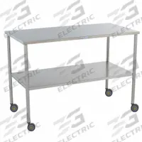 Instrument Table: 24 in Overall Wd, 34 in Overall Ht, 6 ft Overall Lg, Stainless Steel, Silver (MPN 7837MR). Key specifications — Brand: BLICKMAN; Caster Type: Swivel; Countertop Material: Stainless Steel.