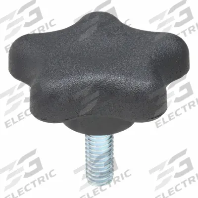 INNOVATIVE COMPONENTS Hand Knob: 5 Point, Plastic w/ Steel Thread, 3/8"-16 Thread - 5-Arm Knobs with Threaded Stud