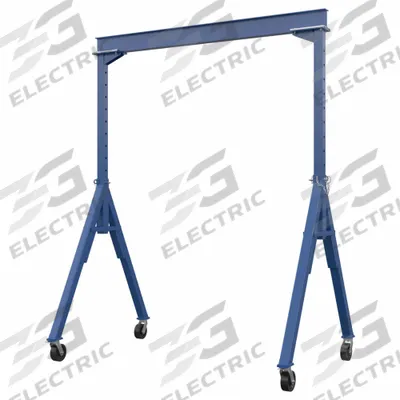 APPROVED VENDOR Adjustable Gantry Crane: Fixed Span, Adj Ht, 2,000 lb Load Capacity - Fixed-Span Gantry Cranes