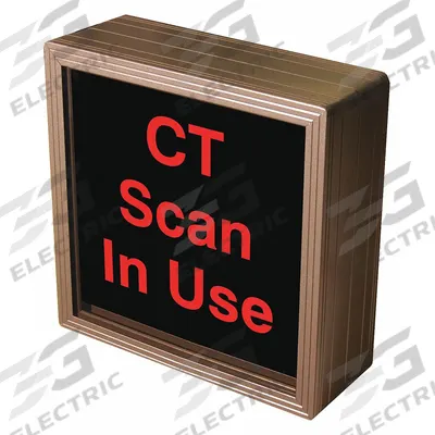 TAPCO Custom Backlit Sign: CT Scan In Use (MPN 140065) - Safety