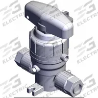 SMC Chemical Liquid Valve: 3/4 in, PFA, Compression x Compression, 0.4 MPa Max Pressure (CWP), PTFE (MPN LVQH50-Z19-1). Key specifications — Diaphragm Material: PTFE; Brand: SMC; Standards: NOM 57.