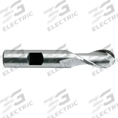 YG-1 Ball End Mill: High Speed Steel, 2 Flute, 1-3/8" Mill Dia, 1-5/8" LOC, 4-1/8" OAL (MPN 41199)