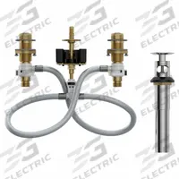 MOEN Valve Repair Kit: For Moen Series, Use with Hot/Cold Water, Brass, Brass, 8 in Overall Lg (MPN 9000). Key specifications — Compatible Series: Moen; For Water Temperature: Hot/Cold; Compatible Brand: Moen; Product Type: Valve Repair Kit; Includes: Wide Spread Mounting Valve and Pop Up; Material: Brass.
