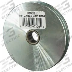APPROVED VENDOR Sheave: Lifting/Pulling, 800 lb Working Load Limit, 1/4 in Compatible Rope Dia, Open (MPN 00308-C). Key specifications — attr994582: APPROVED VENDOR; attr994592: Pulling.