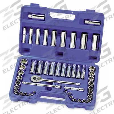 WESTWARD Socket Wrench Set: 3/8 in Drive, 49 Piece, 6-Point - SAE & Metric Socket Sets with Drive Tools