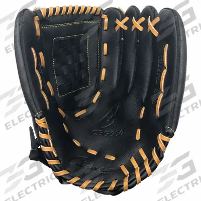 CHAMPION SPORTS Fielder's Glove: Black, Leather, Left-Handed, Adult Large - Baseball Gloves