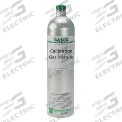 GASCO Calibration Gas: Nitrogen, Disposable, +/-5% Accuracy, CH4/CO/H2S/O2, Calibration Gas (MPN X05NI80CP580022). Key specifications — For Use With: All OEM Gas Detectors; Background Gas: Nitrogen; Brand: GASCO; Gas Mixture: Methane (32.4% LEL) 1.62%; Reusability: Disposable.