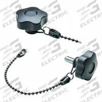 ELESA Hand Knob: 5 Point, M6 Thread, Stud, 200 mm Nominal Tether Lg, Plastic, Steel Thread (MPN 69551-C9). Key specifications — attr1038260: ELESA; attr1342710: Black; attr1342711: POM-Based Technopolymer.