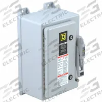 SQUARE D Safety Switch: Fusible, 30 A, Three Phase, 600V AC, Non-Metallic, Indoor/Outdoor (MPN H361DF). Key specifications — Brand: SQUARE D.