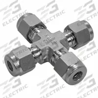 HAM-LET Compression Cross Fitting: 1/8 in OD x 1/8 in OD x 1/8 in OD x 1/8 in OD Fitting Size (MPN 7102L SS 1/8). Key specifications — Series: Let-Lok; Compatible Fitting Brands: Swagelok; Brand: HAM-LET.
