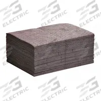 PIG Sorbent Pad: 22 1/2 oz Volume Absorbed Per Pad, 20 in x 15 in Pad Size (L x W), Gray, 100 PK (MPN MAT160). Key specifications — Brand: PIG; Perforated: Perforated; Material: Polypropylene.