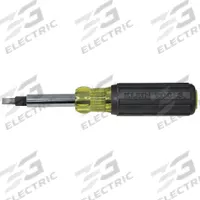 KLEIN TOOLS Multi-Bit Screwdriver: Hex/Phillips/Slotted/Square Tip, 6 Tips, 7 3/4 in Overall Lg (MPN 32557). Key specifications — attr1205339: Slotted: 3/16 in + 1/4 in; attr1205303: KLEIN TOOLS.