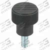 Hand Knob: Knurled, Plastic w/ Steel Thread, M10 Thread, 40 mm Thread Lg, 34 mm Dia, Gray (MPN K0247.310X40). Key specifications — Brand: KIPP; Color: Gray.