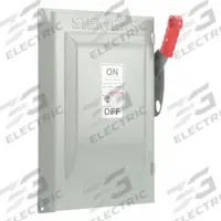 SIEMENS Safety Switch: Fusible, 60 A, Single Phase, 240V AC, Galvanized Steel, Indoor (MPN HF222J). Key specifications — Brand: SIEMENS.