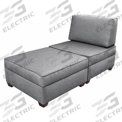 DUOBED Chaise Lounge: Gray, 72 in Overall Wd, 36 in Overall Dp, 36 in Overall Ht - Modular Multifunctional Furniture