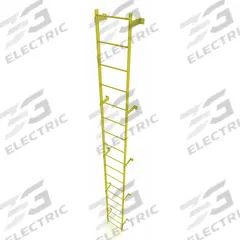 TRI-ARC Ladder,Steel,Standard Fixed,18-Rung: 18 ft Overall Ht, 25 in Overall Wd, Steel, 18 Rungs (MPN WLFS0118-Y). Key specifications — Brand: TRI-ARC; Number of Sections: 1.