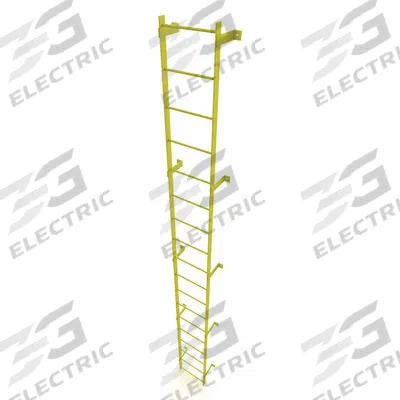 TRI-ARC Ladder,Steel,Standard Fixed,18-Rung: 18 ft Overall Ht, 25 in Overall Wd - Fixed Ladders