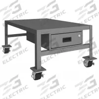 DURHAM MFG Work Table: Fixed Ht, Steel, 26 3/4 in x 39 1/4 in, 2,000 lb Overall Load Capacity (MPN MTDM243618-2K195). Key specifications — Unit Type: Not Expandable or Modular; Assembly: Fully Assembled; Wheel Material: Phenolic; Frame Material Finish: Powder Coated; Drawer Depth: 19-1/4 in; Drawer Height: 4-15/16 in; Mobility: Casters; Drawer Width: 13-5/16 in.