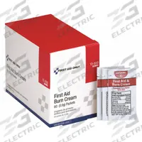 FIRST AID ONLY Topical Burn Cream: Benzalkonium Chloride/Lidocaine HCl, 0.03 oz Size, 60 PK (MPN 13-600). Key specifications — Manufacturer Part Number: 13-600; Concentration: Lidocaine HCl: 0.5%; Brand: FIRST AID ONLY; Purpose: Minor Cuts; Format: Cream; Product Type: Topical Burn Relief; Unitized: Unitized; Unit Package Type: Packets.