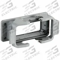 HARTING Rectangular Connector Housing: Size 16 B, Bulkhead Mount, Gray, Aluminum Die-Cast, IP65/IP67 (MPN 09300161301). Key specifications — IP Rating: IP67; Size Designation: 16 B; Seal Material: NBR; Locking Type: Dual Lever; Brand: HARTING; Primary Material: Aluminum; Operating Temperature Range: -40 to 125 Degrees C.