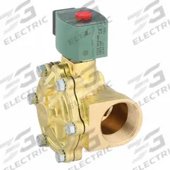 REDHAT Solenoid Valve: 2-Way, Normally Closed, 1 1/2 in Pipe Size, 24V DC, High Flow, Brass Body (MPN SC8210G022). Key specifications — Pipe Size: 1-1/2 in; Voltage: 24V DC; Brand: REDHAT.
