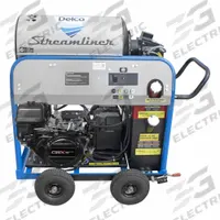 DELCO Streamliner Pressuer Washer: Heavy Duty, Cart, 4,000 psi, 4 gpm, 420 cc Engine Displacement (MPN DSL4040142EDC1CA). Key specifications — attr1034375: Diesel; attr1034381: CRX; attr1037666: DELCO.