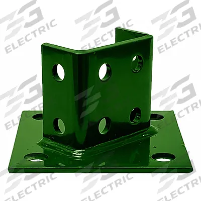 VAST Strut Channel Fitting: 1 5/8 in x 3 1/4 in For Strut Channel Size, Green Coated - Post Bases for Double Channels