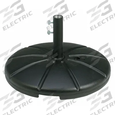 GROSFILLEX Umbrella Base: Black, For 1 1/2 in Pole Dia, 21 in Overall Dia, 40 lb Max Wt - Patio Umbrella Bases