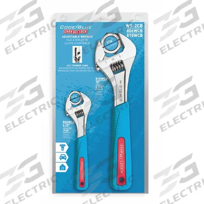 CHANNELLOCK Adjustable Wrench Set: Alloy Steel, Chrome, Cushion Grip Grip - General Purpose Adjustable Wrench Sets