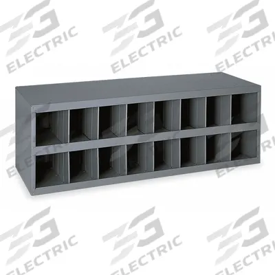 DURHAM MFG Pigeonhole Bin Unit: 34 in x 12 in x 12 in, 16 Compartments - Lipped Fixed-Size Compartmented Shelving