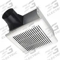 Bathroom Fan: Ceiling, 80 cfm Max, 2 sones, 1 Speed, Round Duct (MPN A80). Key specifications — Brand: BROAN; Nameplate Voltage: 120V AC; Sensor Type: None; Duct Shape: Round; Heater: Without Heater; Includes: Non Metallic Damper; Mounting Location: Ceiling; Mounting Type: Directly to Stud or Joist.