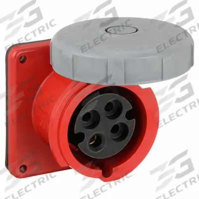 HUBBELL Pin and Sleeve Receptacle: Orange, 480V AC, Three Phase, 30 A, 3 Pole, 4 Wire - Washdown-Rated Receptacles