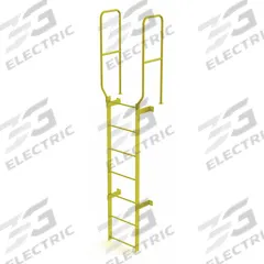 TRI-ARC Ladder,Walk-Thru Fixed,Steel,7-Rung: 10 ft Overall Ht, 28 in Overall Wd, Steel, 7 Rungs (MPN WLFS0207-Y). Key specifications — Brand: TRI-ARC; Number of Sections: 1.