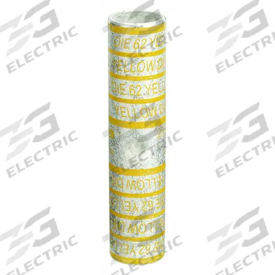 APPROVED VENDOR Open Barrel Splice: 250 kcmil Wire Size, Yellow Code, 3.41 in, Copper Barrel - Crimped Butt Splice Compression Connectors