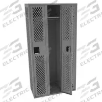 TENNSCO Wardrobe Locker: 36 in x 18 in x 78 in, Ventilated, 1 Tiers, 3 Units Wide, Padlock Hasp (MPN VSL-121872-CMED GRAY). Key specifications — Brand: TENNSCO; Locker Color: Gray; Door Type: Ventilated; Locker Material: Steel; Assembled: Assembled; Number Plate Included: Yes.